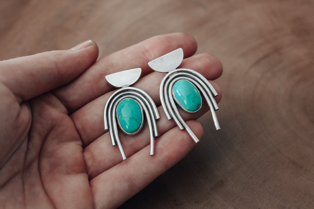 Under The Moon Turquoise Earrings #2