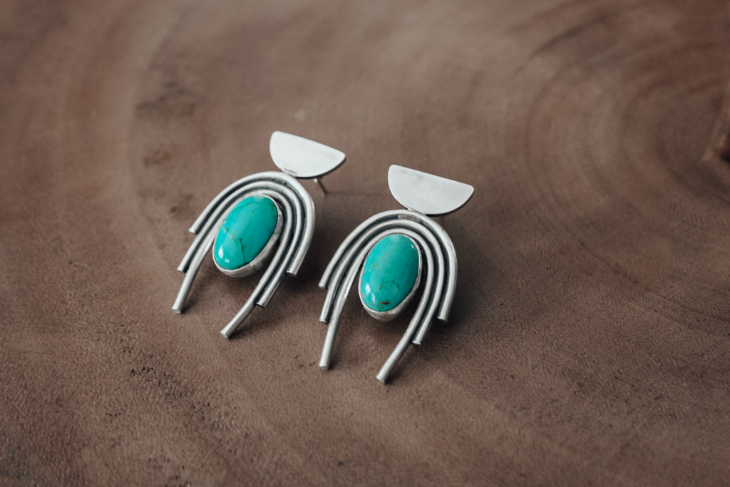 Under The Moon Turquoise Earrings #2