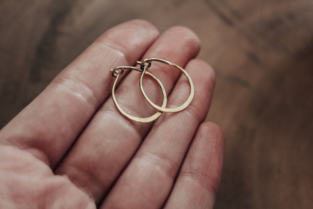 Handcrafted 18ct Solid Gold Hoops