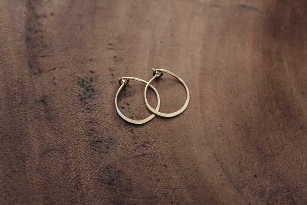 Handcrafted 18ct Solid Gold Hoops