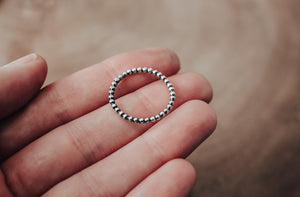 simple silver beaded ring