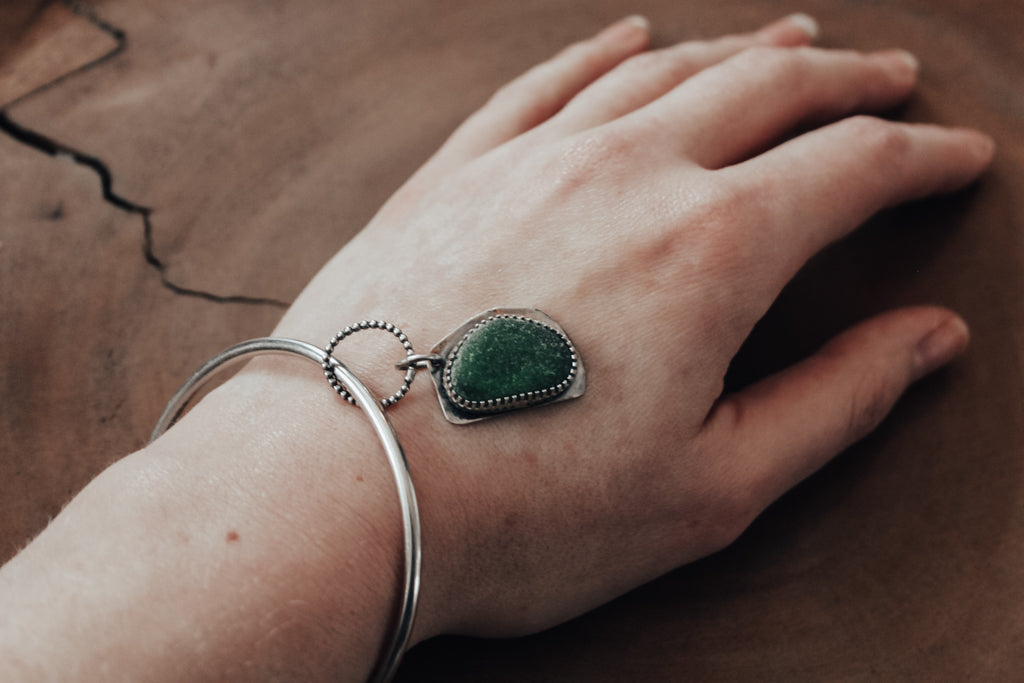 Whitby sea glass charm bangle