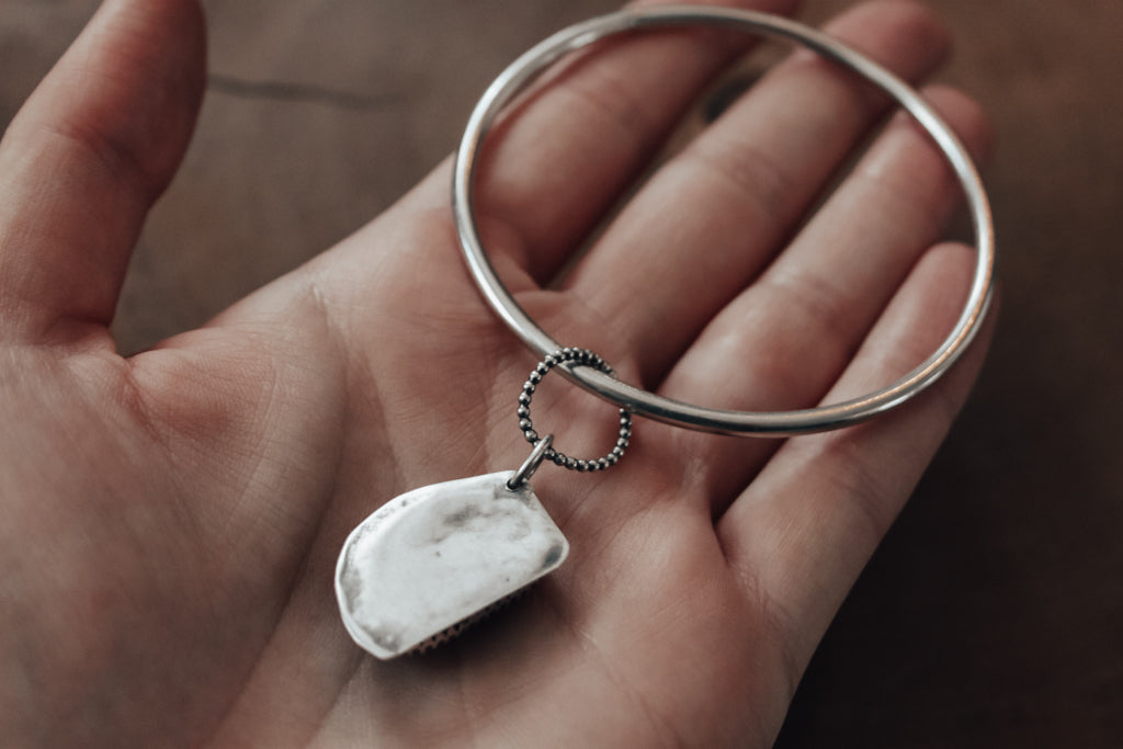chunky silver charm bracelet