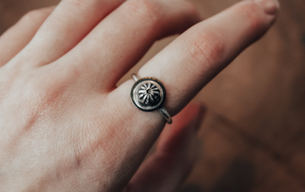 silver sea urchin ring