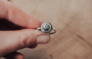 silver and brass peyote ring