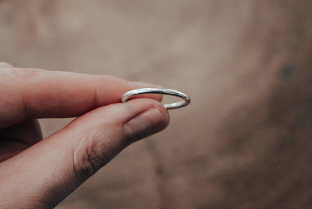 Recycled silver stacking ring