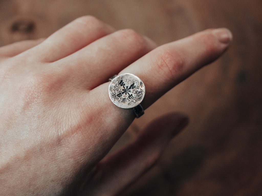 silver compass ring