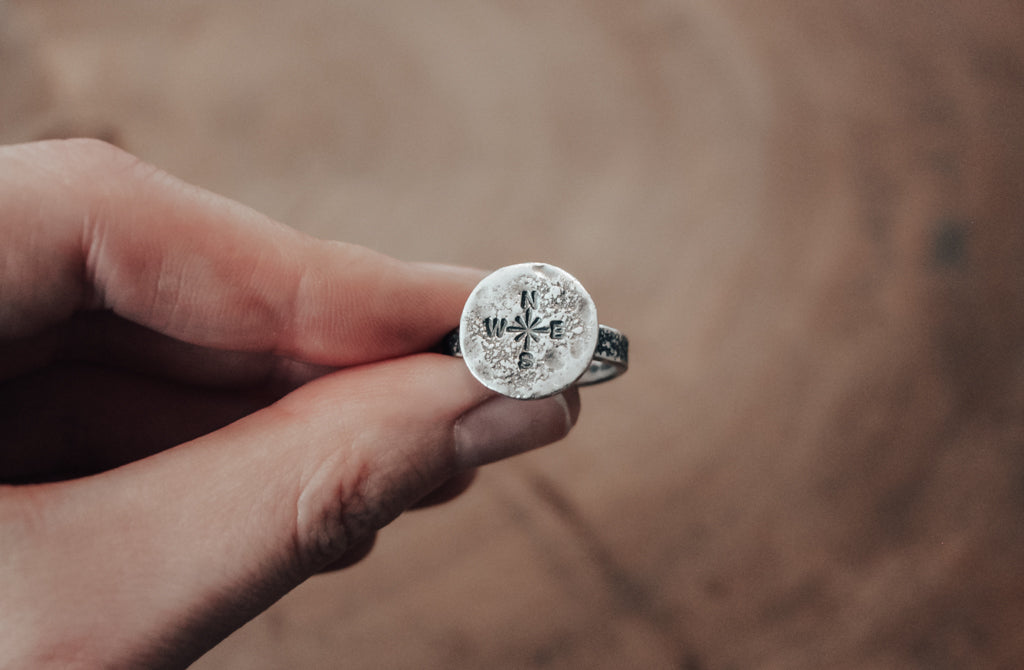 explore silver compass ring