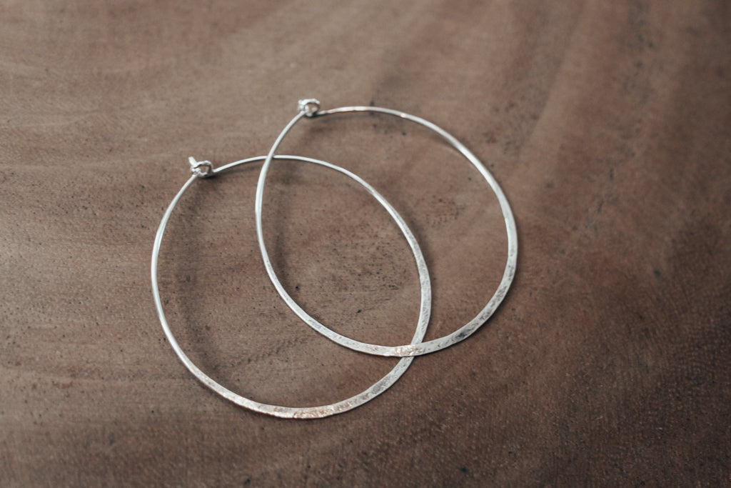 Eco silver large hoops
