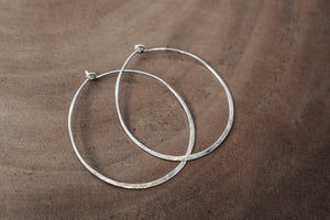 Eco silver large hoops