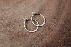 recycled silver mini hoops