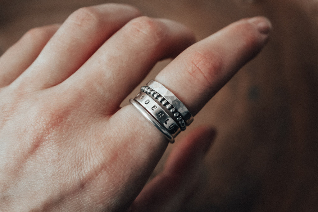 Beaded Silver Stacking Ring – Smugglers Treasures