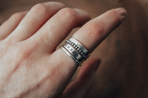 mixed silver stacking rings