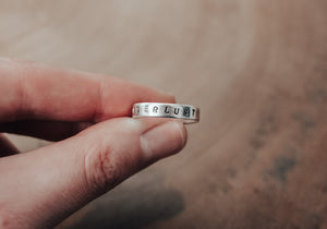 eco silver wanderlust stacking ring