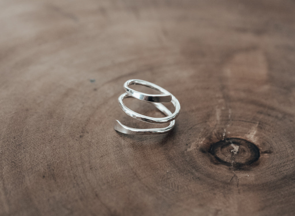 Silver Spiral Ring / Sterling Silver Ring / Handmade Ring / Bohemian Ring /  Gift Ring / Swirl Ring / Anniversary Ring /