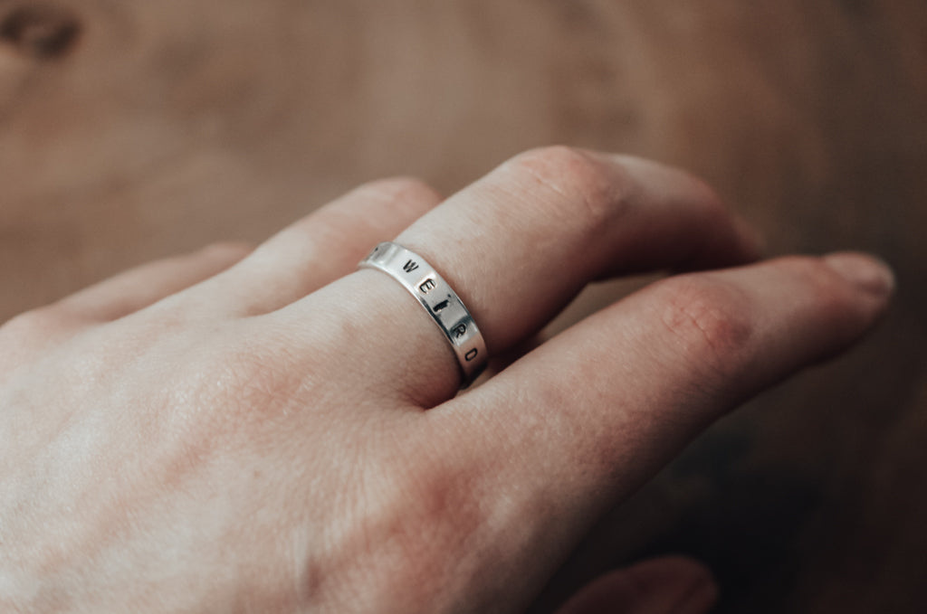 stay weird stacking ring