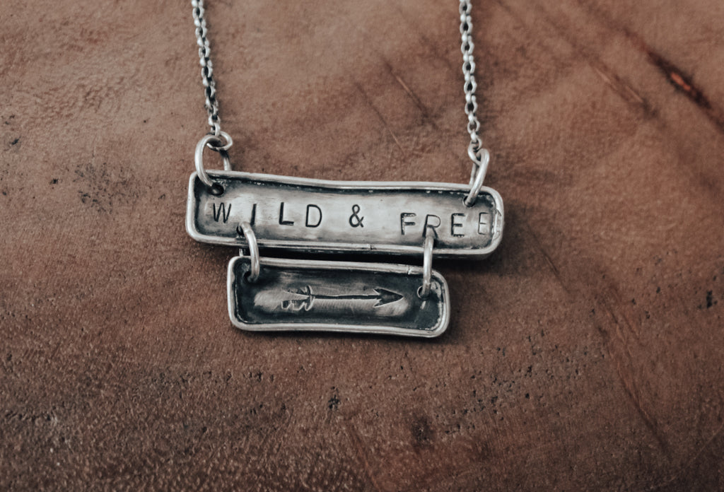 silver wild and free necklace